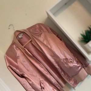 Say what? Dusty Rose Pink Satin Retro jacket.